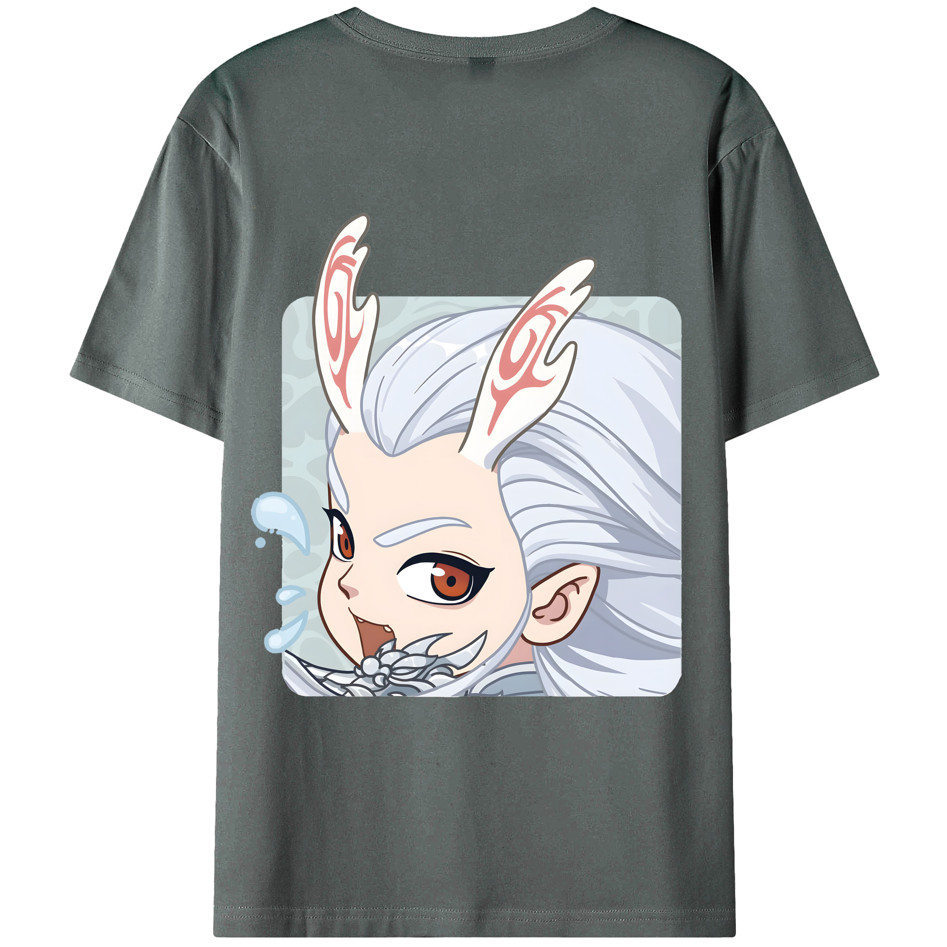 （画像用） Ne Zha 2 ナタ 魔童の大暴れ 綿100％半袖Tシャツ（背面プリント）